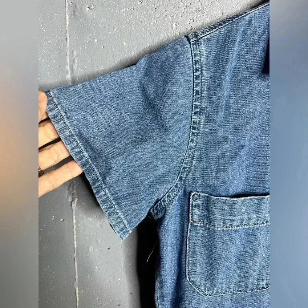 River Island denim drawstring romper.  Size 6
